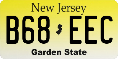 NJ license plate B68EEC