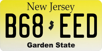 NJ license plate B68EED