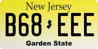 NJ license plate B68EEE