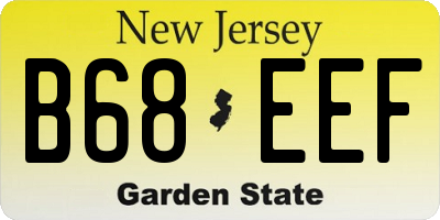NJ license plate B68EEF