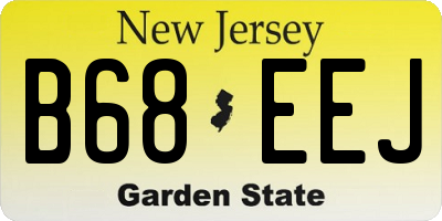 NJ license plate B68EEJ