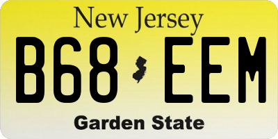 NJ license plate B68EEM