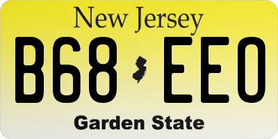 NJ license plate B68EEO