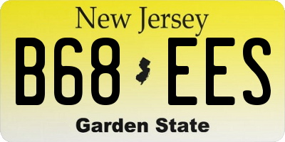 NJ license plate B68EES