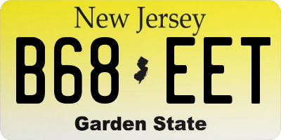 NJ license plate B68EET