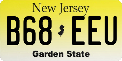 NJ license plate B68EEU