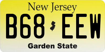 NJ license plate B68EEW