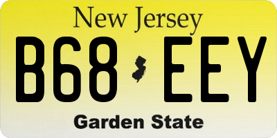 NJ license plate B68EEY