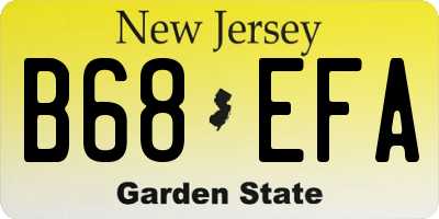 NJ license plate B68EFA