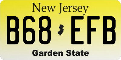 NJ license plate B68EFB