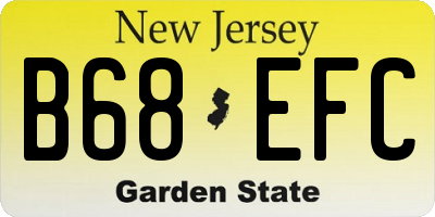 NJ license plate B68EFC