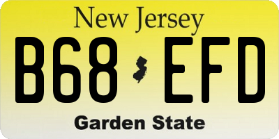 NJ license plate B68EFD