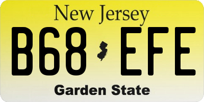 NJ license plate B68EFE