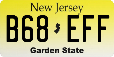 NJ license plate B68EFF