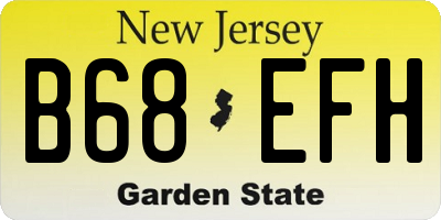 NJ license plate B68EFH