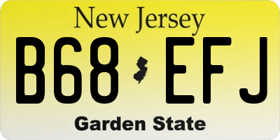 NJ license plate B68EFJ
