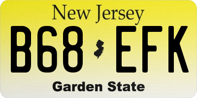 NJ license plate B68EFK
