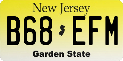 NJ license plate B68EFM