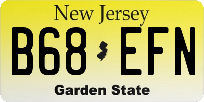 NJ license plate B68EFN