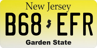 NJ license plate B68EFR