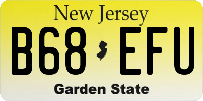 NJ license plate B68EFU