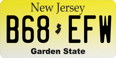 NJ license plate B68EFW