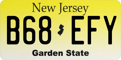 NJ license plate B68EFY