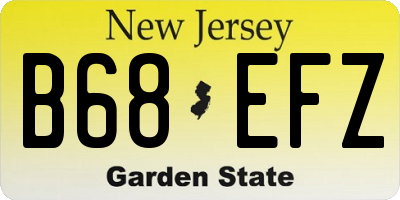NJ license plate B68EFZ