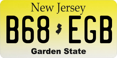 NJ license plate B68EGB