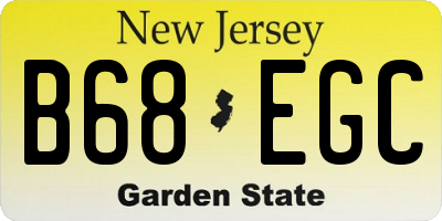 NJ license plate B68EGC