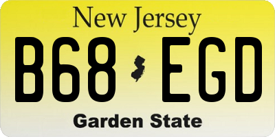 NJ license plate B68EGD