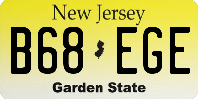 NJ license plate B68EGE
