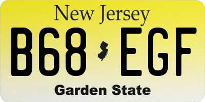 NJ license plate B68EGF