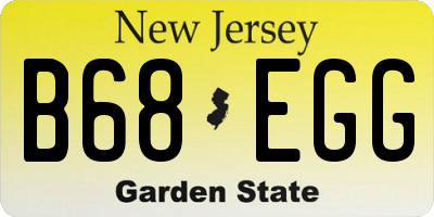 NJ license plate B68EGG