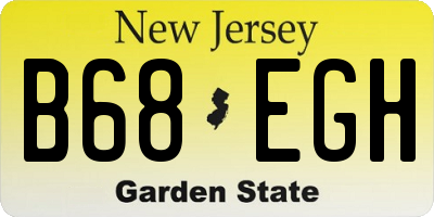 NJ license plate B68EGH