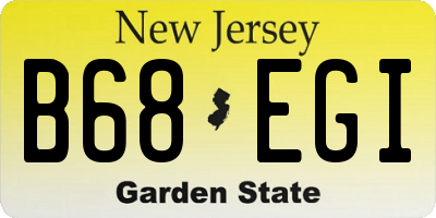 NJ license plate B68EGI
