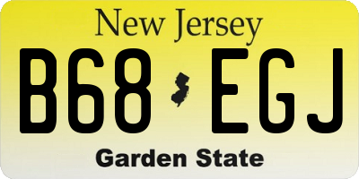 NJ license plate B68EGJ