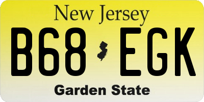 NJ license plate B68EGK
