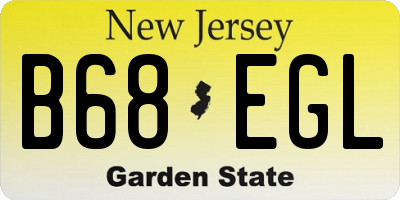 NJ license plate B68EGL