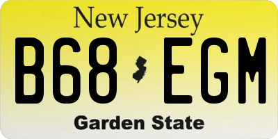 NJ license plate B68EGM