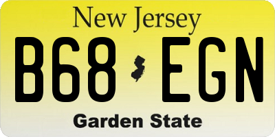 NJ license plate B68EGN