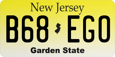 NJ license plate B68EGO