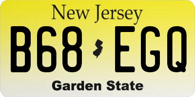 NJ license plate B68EGQ