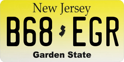 NJ license plate B68EGR