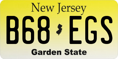 NJ license plate B68EGS