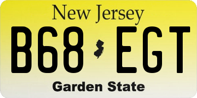 NJ license plate B68EGT