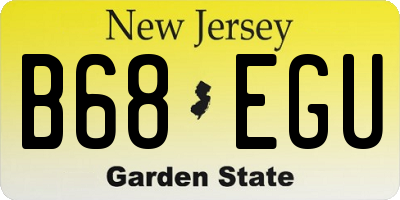 NJ license plate B68EGU
