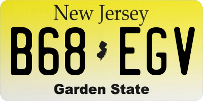 NJ license plate B68EGV