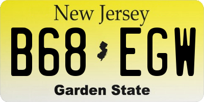 NJ license plate B68EGW