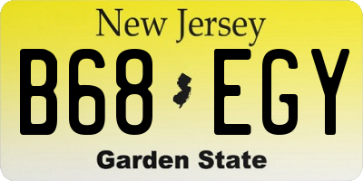 NJ license plate B68EGY